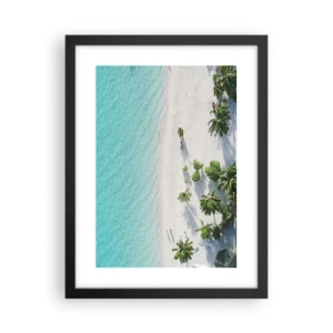 Poster in einem schwarzem Rahmen - Urlaub im Paradies - 30x40 cm
