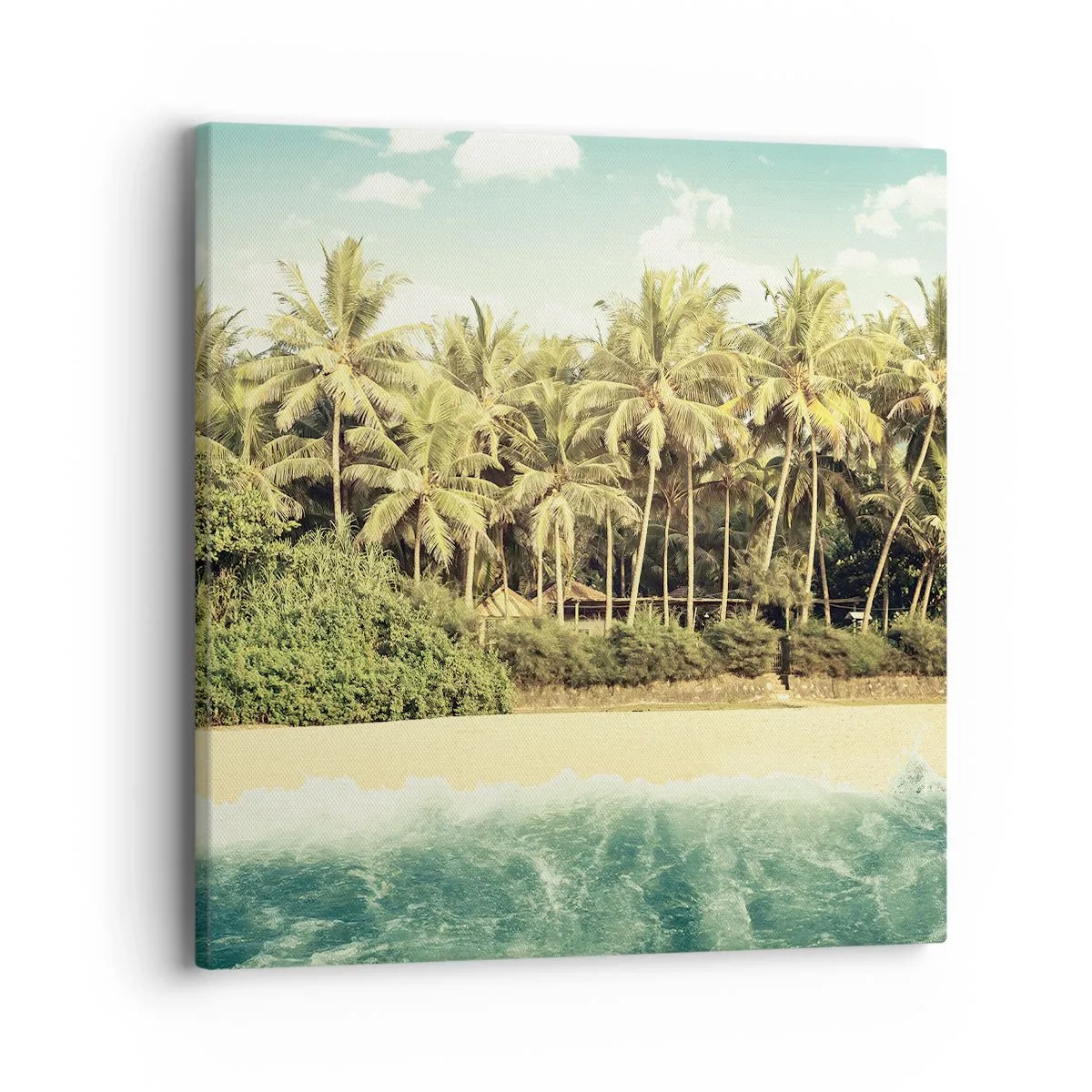 Bild auf Leinwand - Leinwandbild - Wie wäre es hier? - 40x40 cm