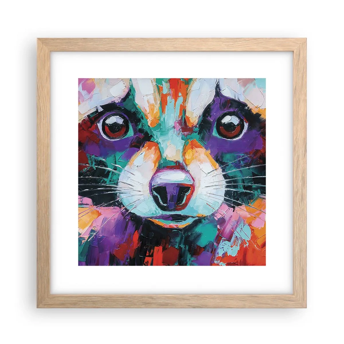 Poster in einem Rahmen aus heller Eiche - Nur gute Emotionen - 30x30 cm