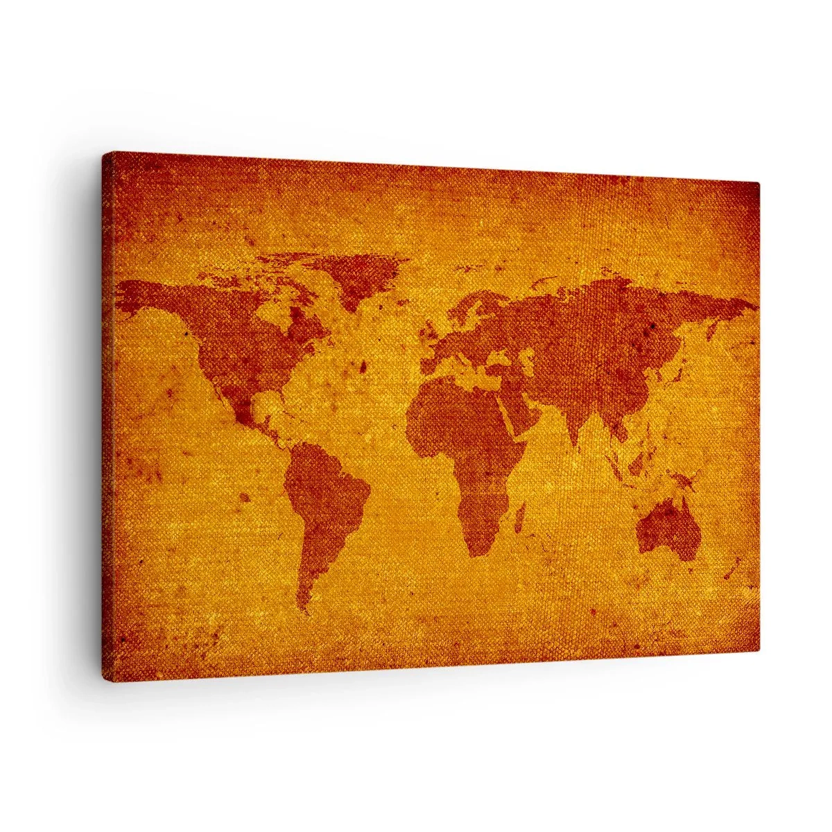 Bild auf Leinwand - Leinwandbild - Vintage-Weltkarte auf braunem und goldenem Hintergrund. - 70x50cm - Eine Einladung zum Reisen - Moderne Wanddekoration für Wohnzimmer und Schlafzimmer ARTTOR