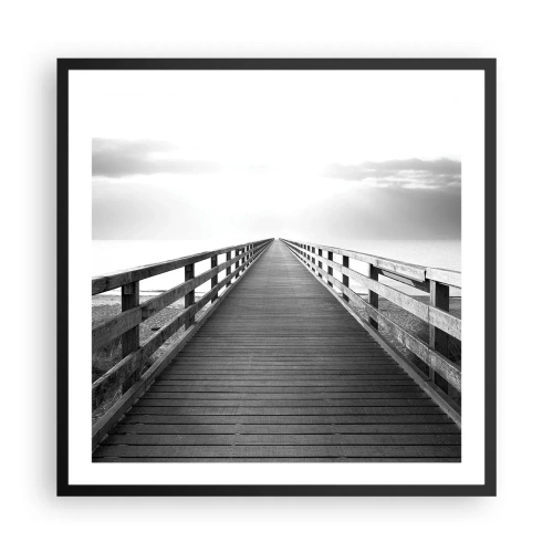 Poster in einem schwarzem Rahmen - In die Ferne ... - 60x60 cm