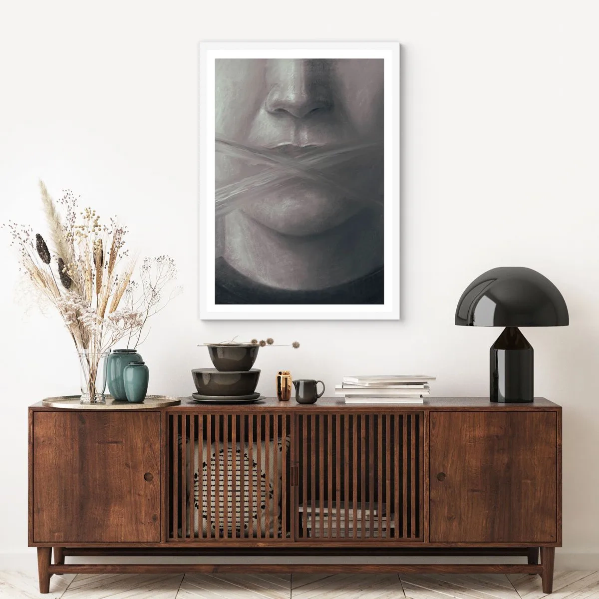 Poster in einem weißen Rahmen - Ohne ein Wort - 70x100 cm