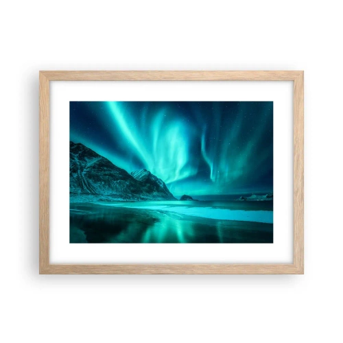 Poster in einem Rahmen aus heller Eiche - Wunder des Nordens - 40x30 cm