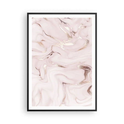 Poster in einem schwarzem Rahmen - In einem rosa Schal - 70x100 cm