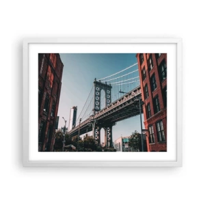 Poster in einem weißen Rahmen - Über den Wellen der Stadt - 50x40 cm