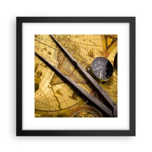 Poster in einem schwarzem Rahmen - Wo sind diese Schätze? - 30x30 cm