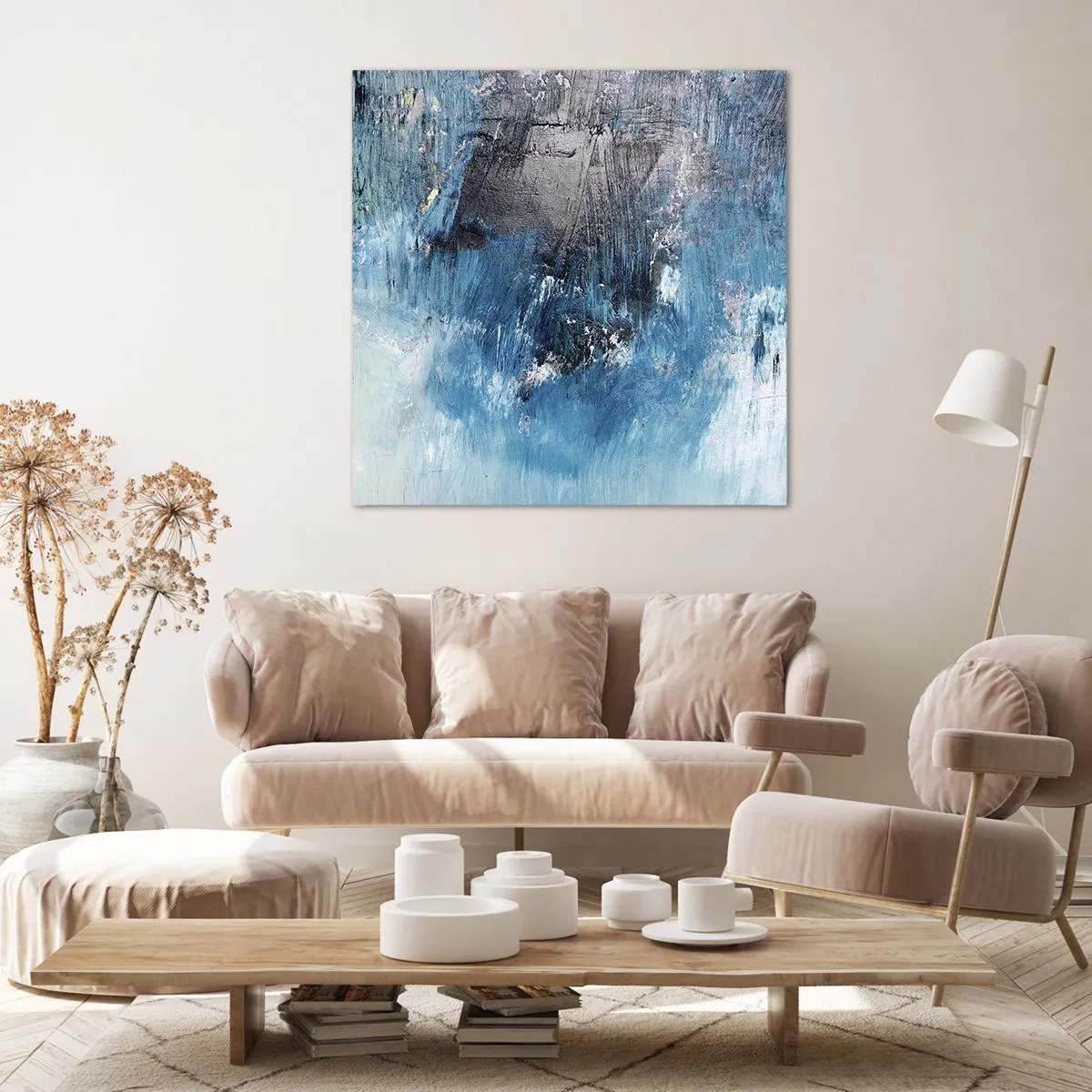 Bild auf Leinwand - Leinwandbild - Rhapsodie in Blau - 40x40 cm