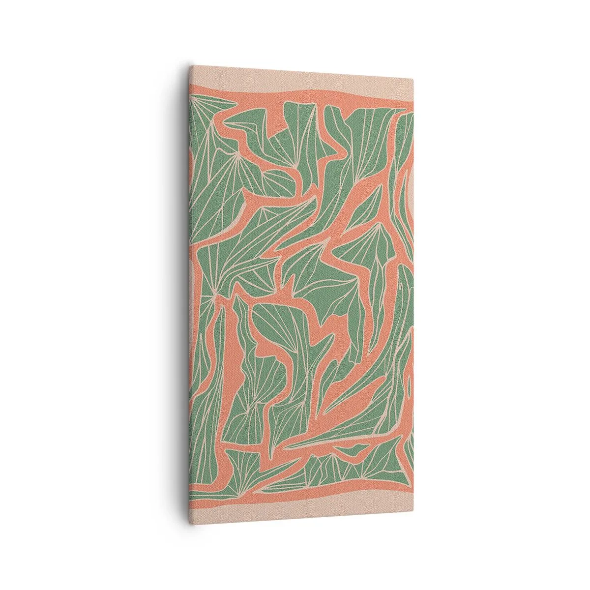 Bild auf Leinwand - Leinwandbild - Kampf zwischen Korallen und Grün - 55x100 cm