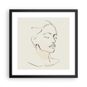 Poster in einem schwarzem Rahmen - Eine bestimmte Linie - 40x40 cm