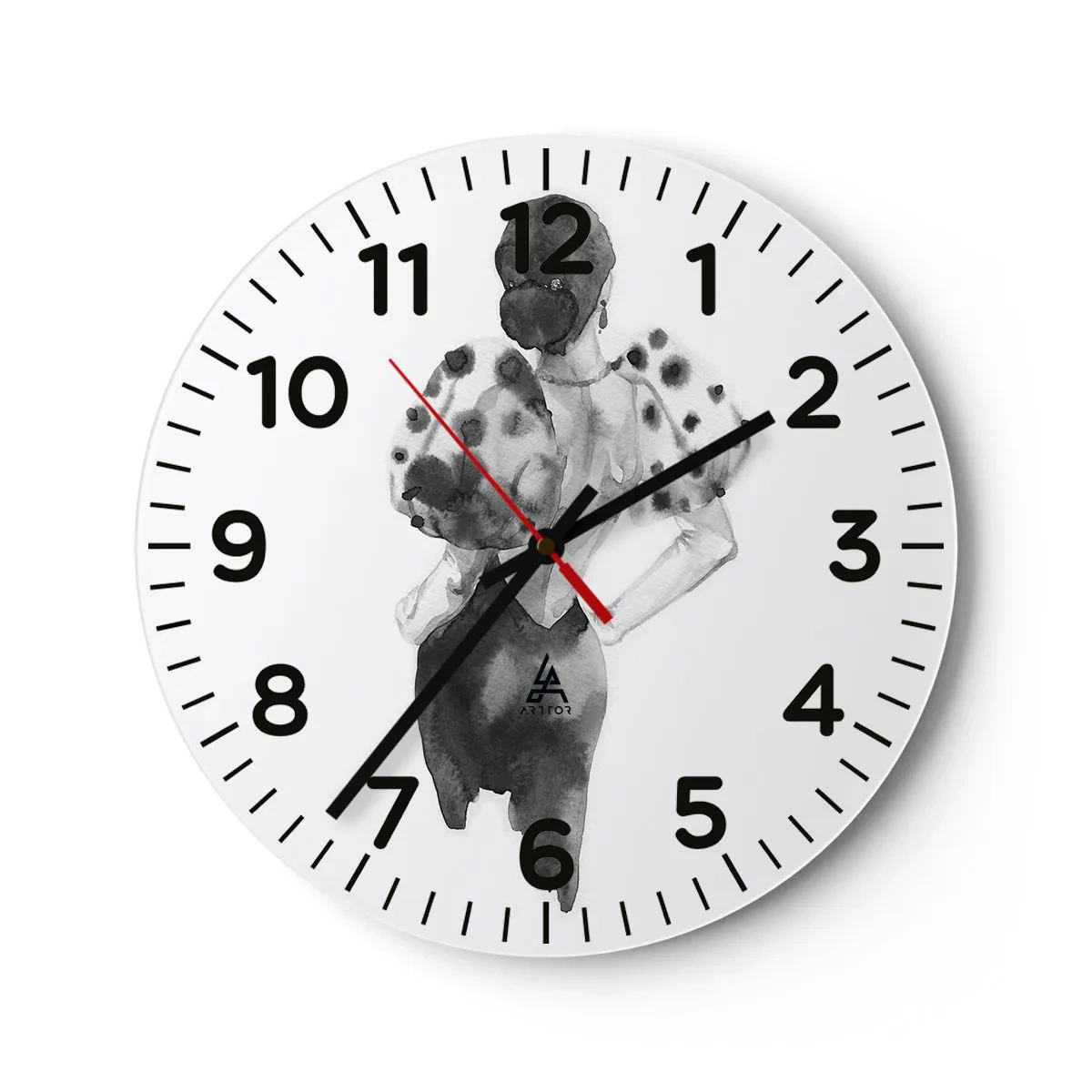Wanduhr - Glasuhr - Sie ging direkt vorbei - 40x40 cm