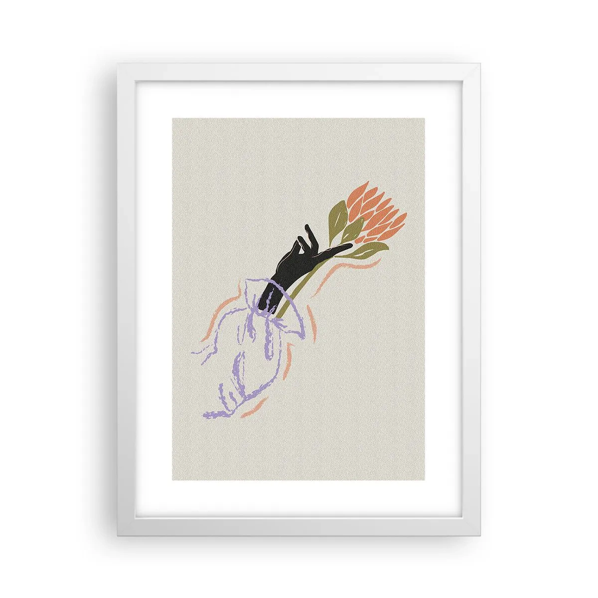 Poster in einem weißen Rahmen - Schwesterliche Berührung - 30x40 cm