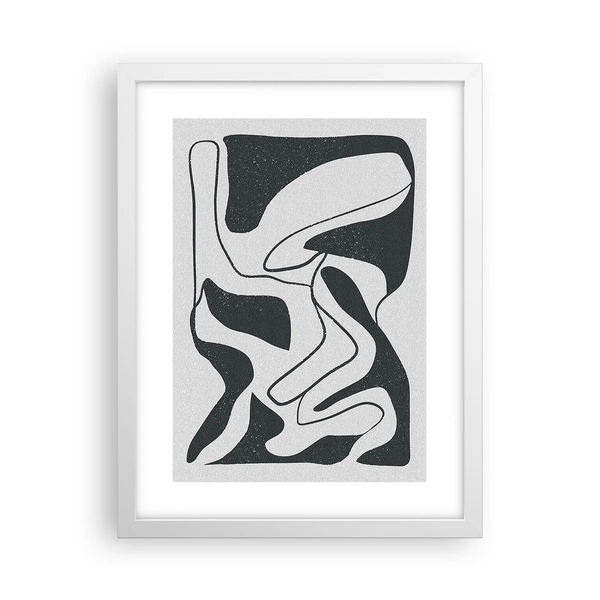 Poster in einem weißen Rahmen - Abstraktes Spiel im Labyrinth - 30x40 cm