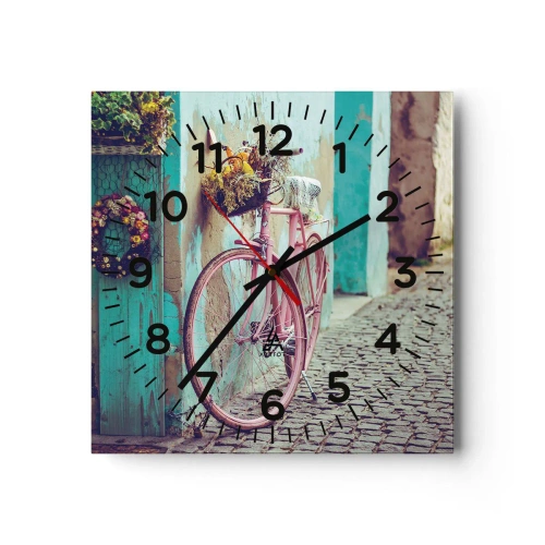 Wanduhr - Glasuhr - Ich komme gleich wieder - 40x40 cm