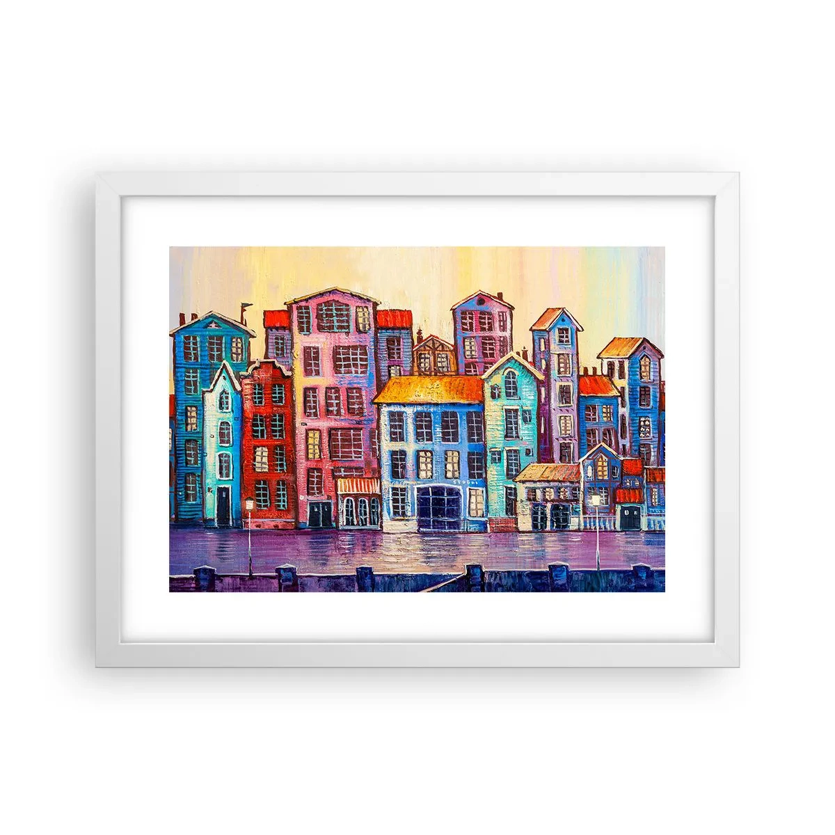 Poster in einem weißen Rahmen - Stadt wie aus einem Märchen - 40x30 cm