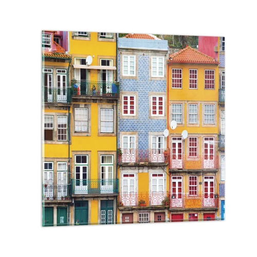 Glasbild - Bild auf glas - Farben der Altstadt - 40x40 cm