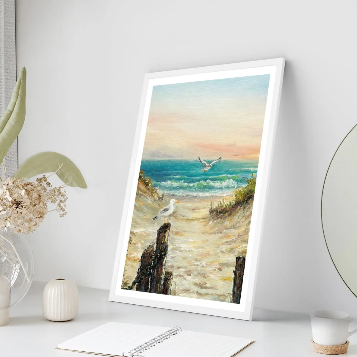 Poster in einem weißen Rahmen - Windlose Abgeschiedenheit - 50x70 cm