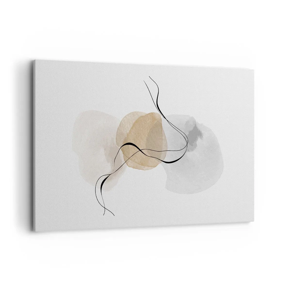 Bild auf Leinwand - Leinwandbild - Minimalistische Abstraktion in Beige- und Grautönen - 120x80cm - Luftperlen - Moderne Wanddekoration für Wohnzimmer und Schlafzimmer ARTTOR
