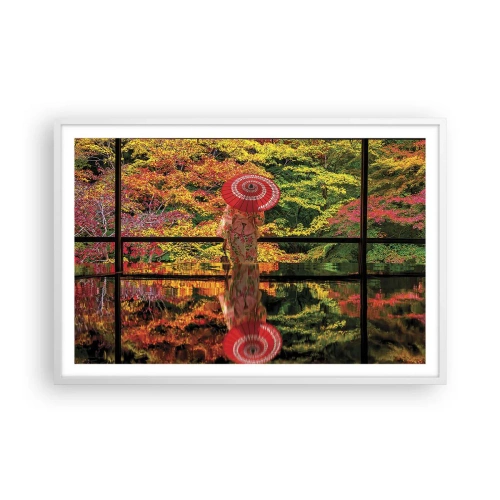 Poster in einem weißen Rahmen - Im Tempel der Natur - 91x61 cm