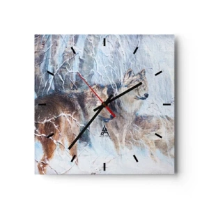 Wanduhr - Glasuhr - Beachtung! Hier kommt ... - 40x40 cm