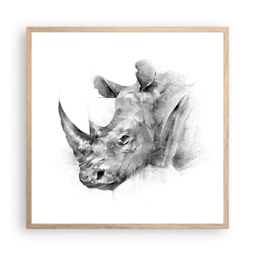 Poster in einem Rahmen aus heller Eiche - Afrikanisches Porträt - 60x60 cm