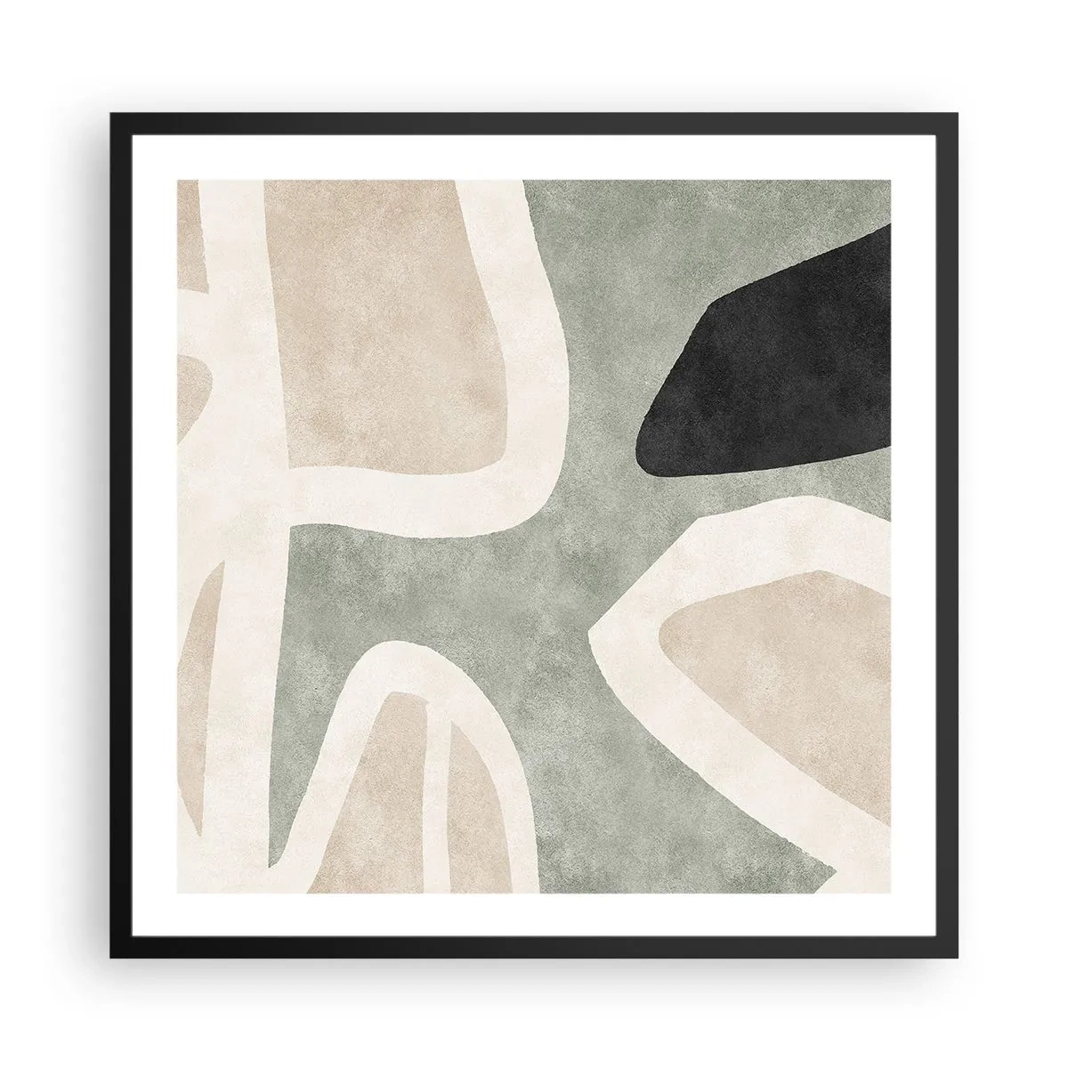 Poster in einem schwarzem Rahmen - Komposition mit schwarzem Motiv - 60x60 cm