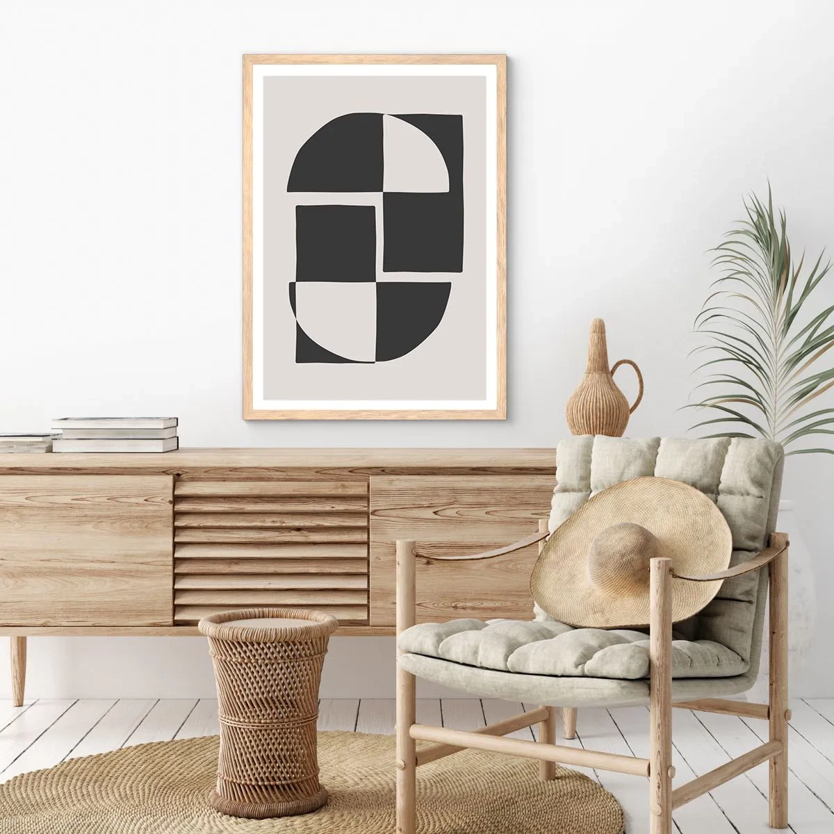 Poster in einem Rahmen aus heller Eiche - Antithese - Synthese - 70x100 cm