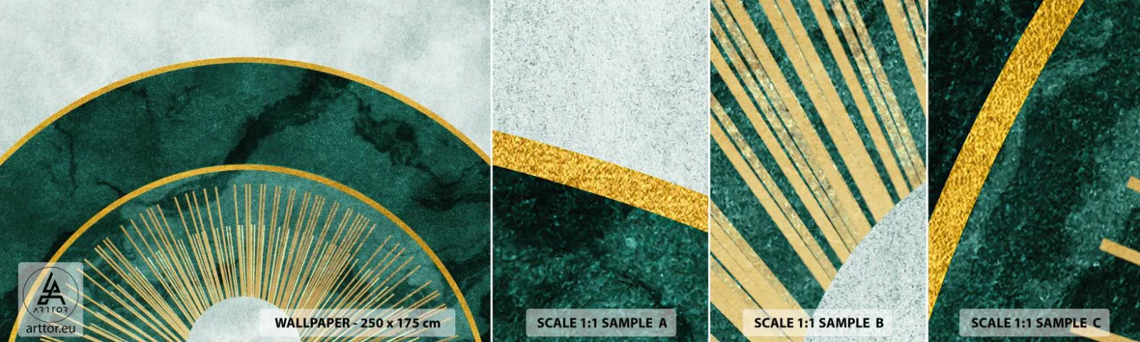 Fototapetenmuster Standard Eco - Anderes Sonnensystem - Art Deco, Modern, Abstraktion - 100x30 cm