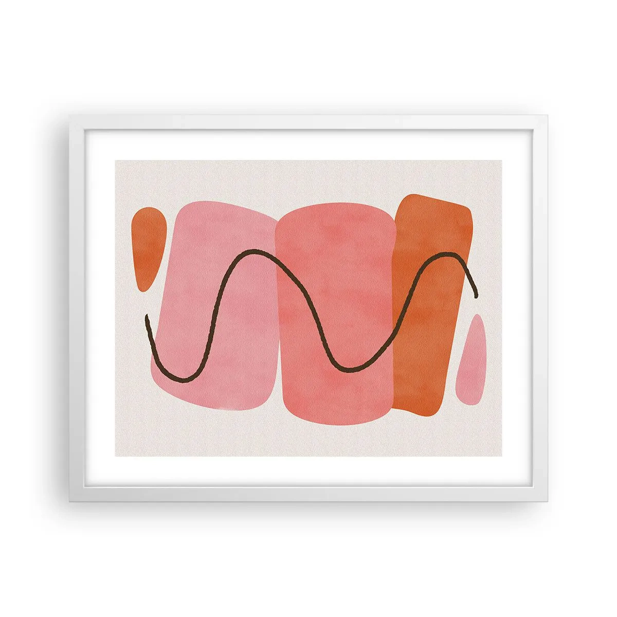 Poster in einem weißen Rahmen - Sanfte Bewegung der Formen - 50x40 cm