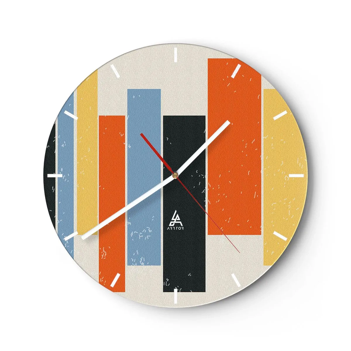 Wanduhr - Glasuhr - Musiknotation - 40x40 cm