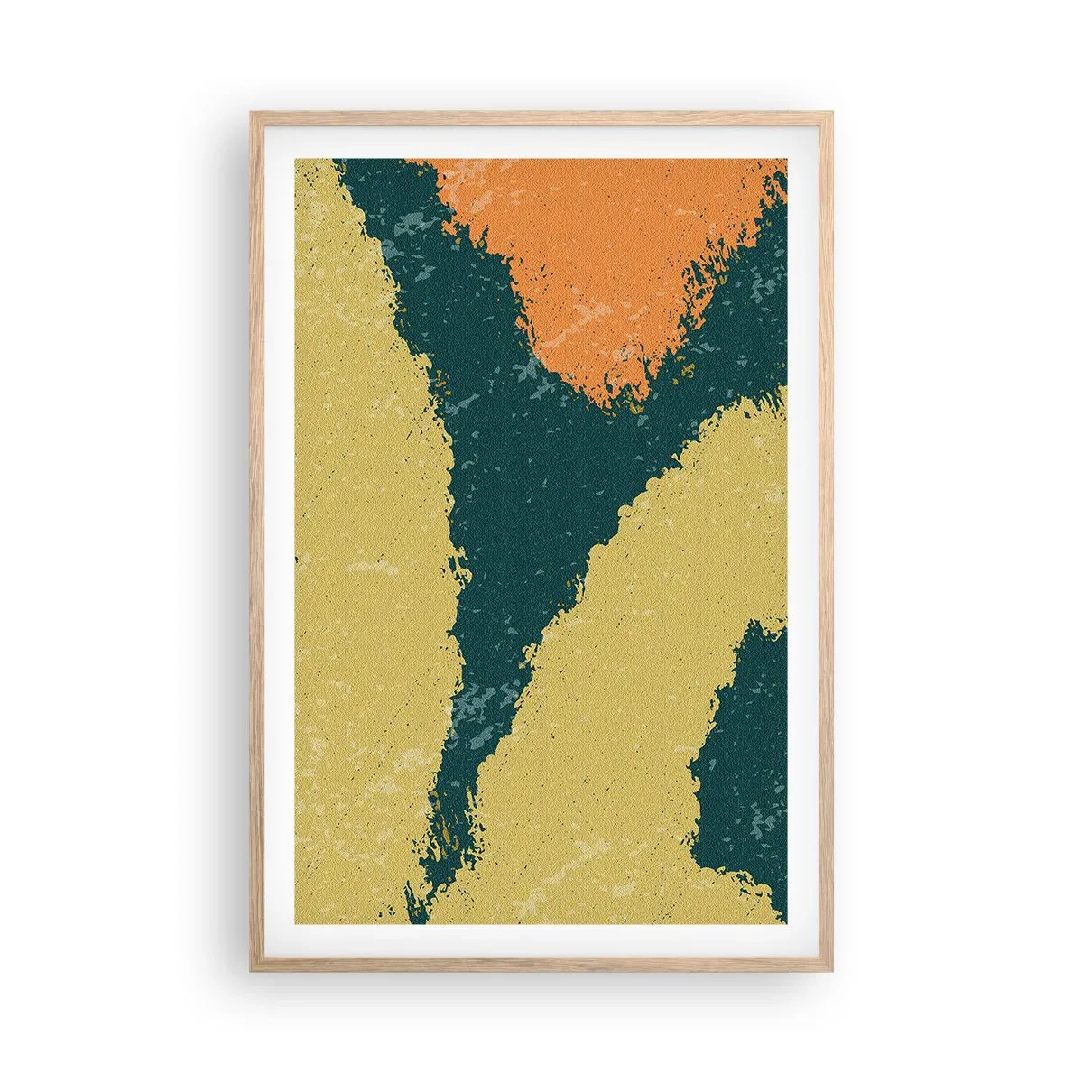 Poster in einem Rahmen aus heller Eiche - Abstraktion – langsame Bewegung - 61x91 cm