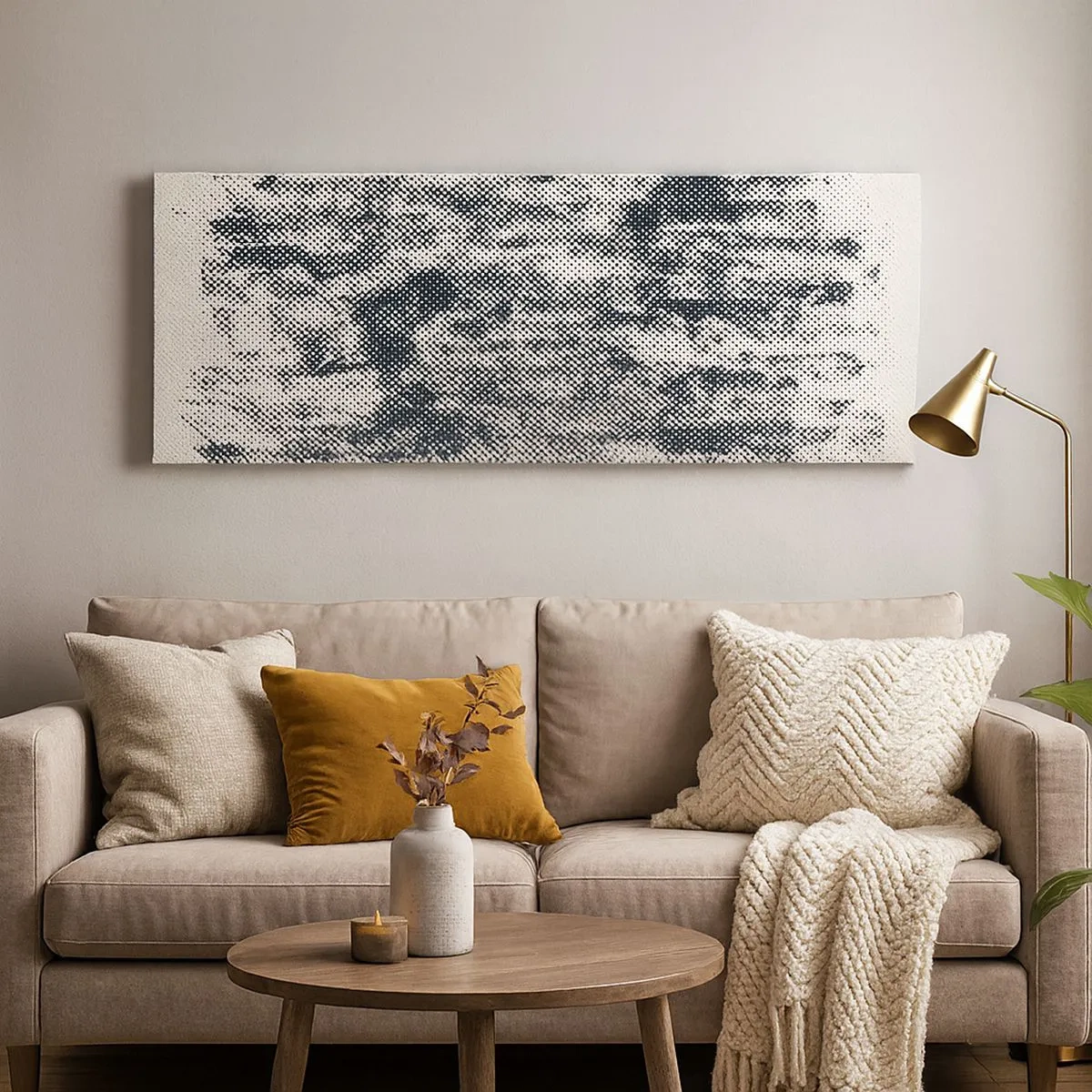 Bild auf Leinwand - Leinwandbild - Nebelige Komposition - 100x40 cm