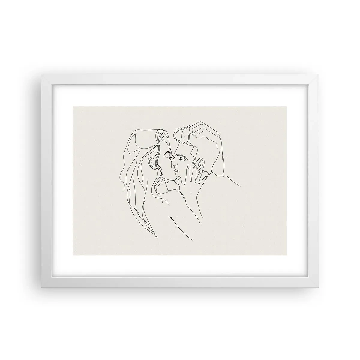 Poster in einem weißen Rahmen - Verstrickt im Gefühl - 40x30 cm
