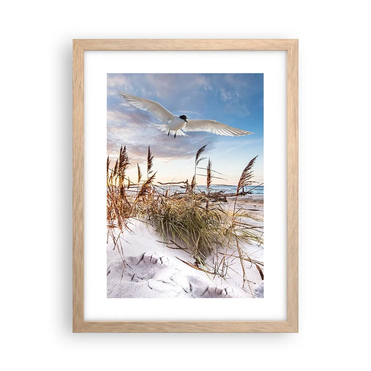 Poster in einem Rahmen aus heller Eiche - Wind vom Meer - 30x40 cm