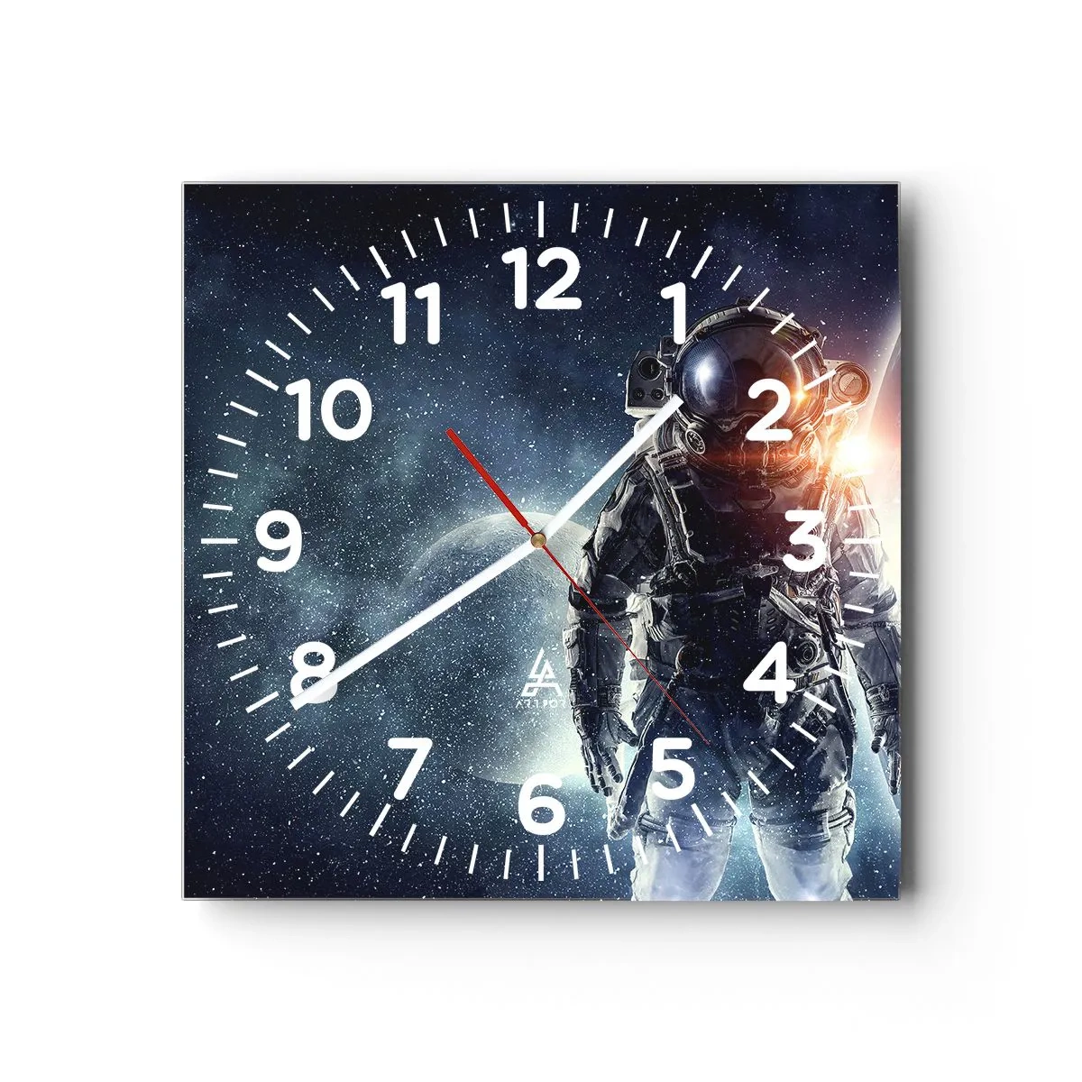 Wanduhr - Glasuhr - Weltraumabenteuer - 30x30 cm