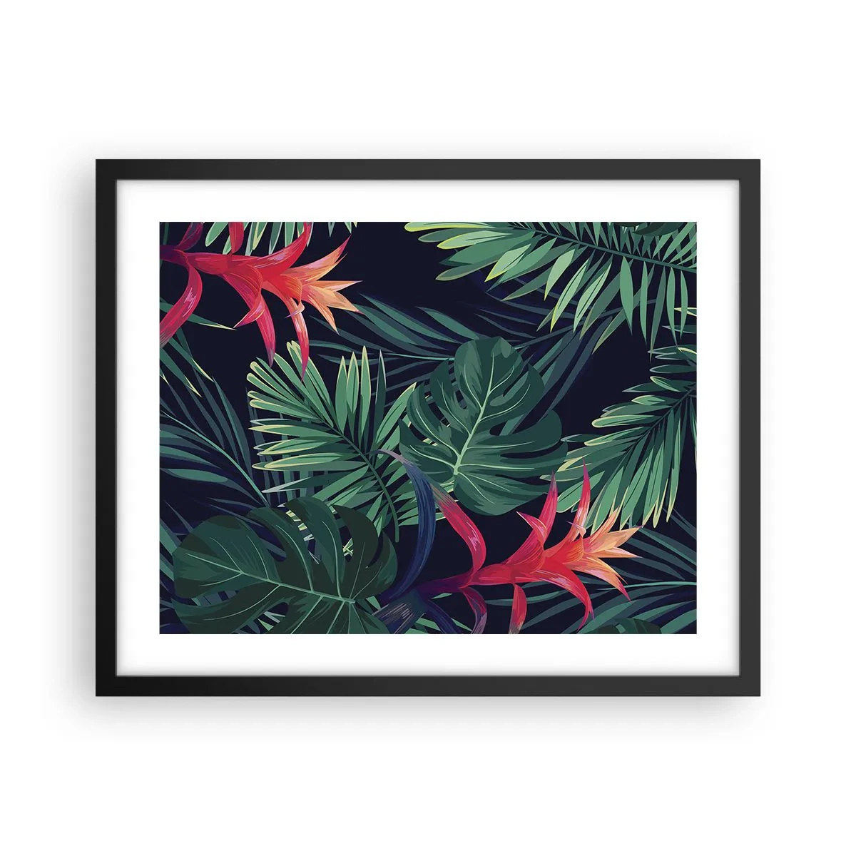 Poster in einem schwarzem Rahmen - Im Grünen in Flammen gehen - 50x40 cm