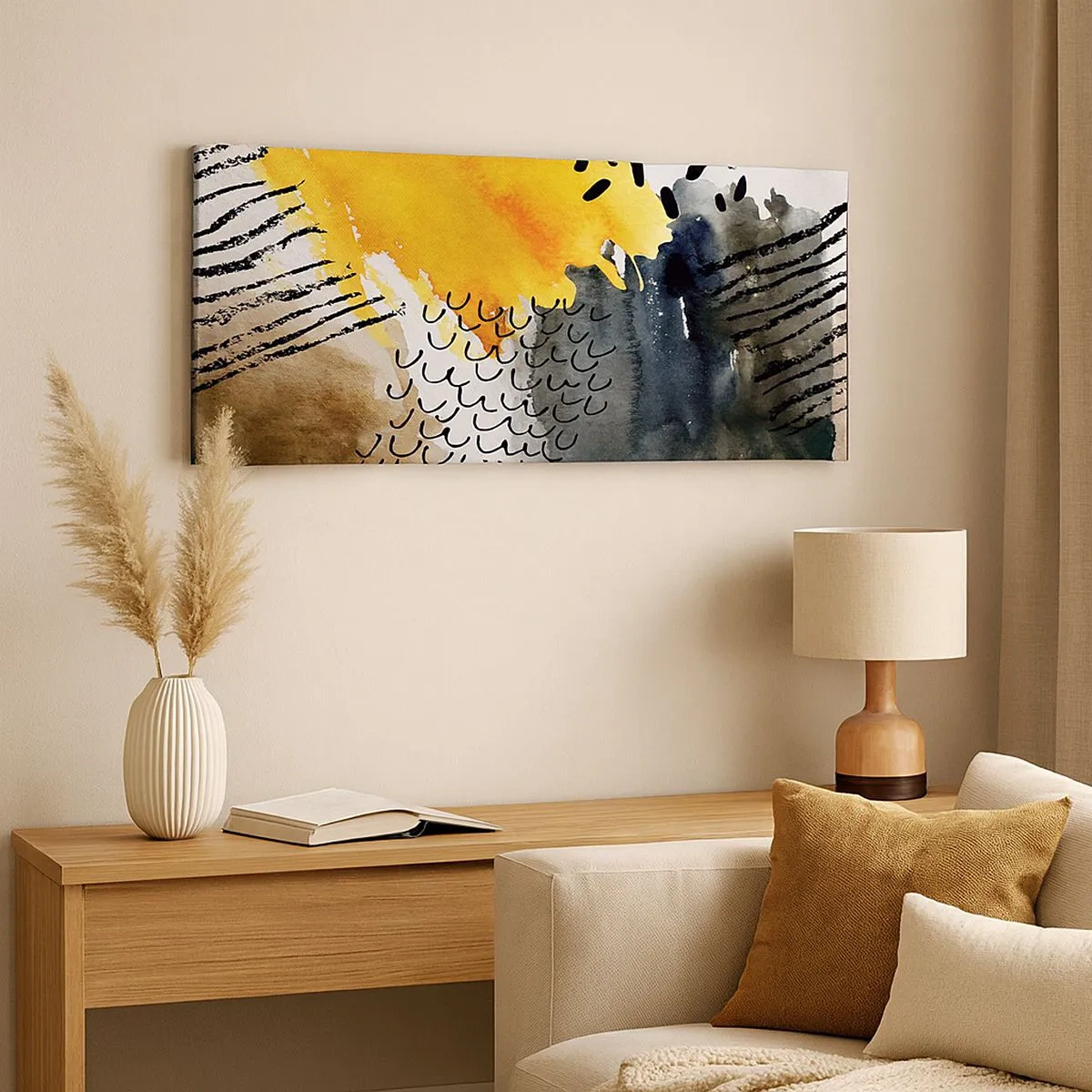Bild auf Leinwand - Leinwandbild - Ein Treffen der Elemente der Natur - 100x40 cm