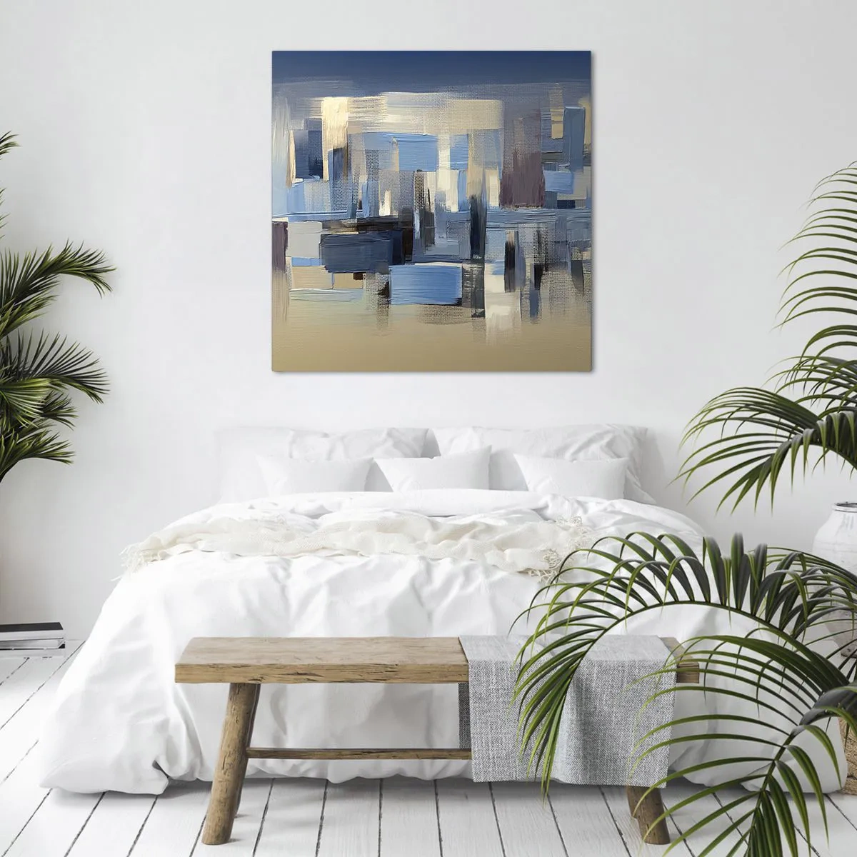 Bild auf Leinwand - Leinwandbild - Blaue Konstruktion - 60x60 cm