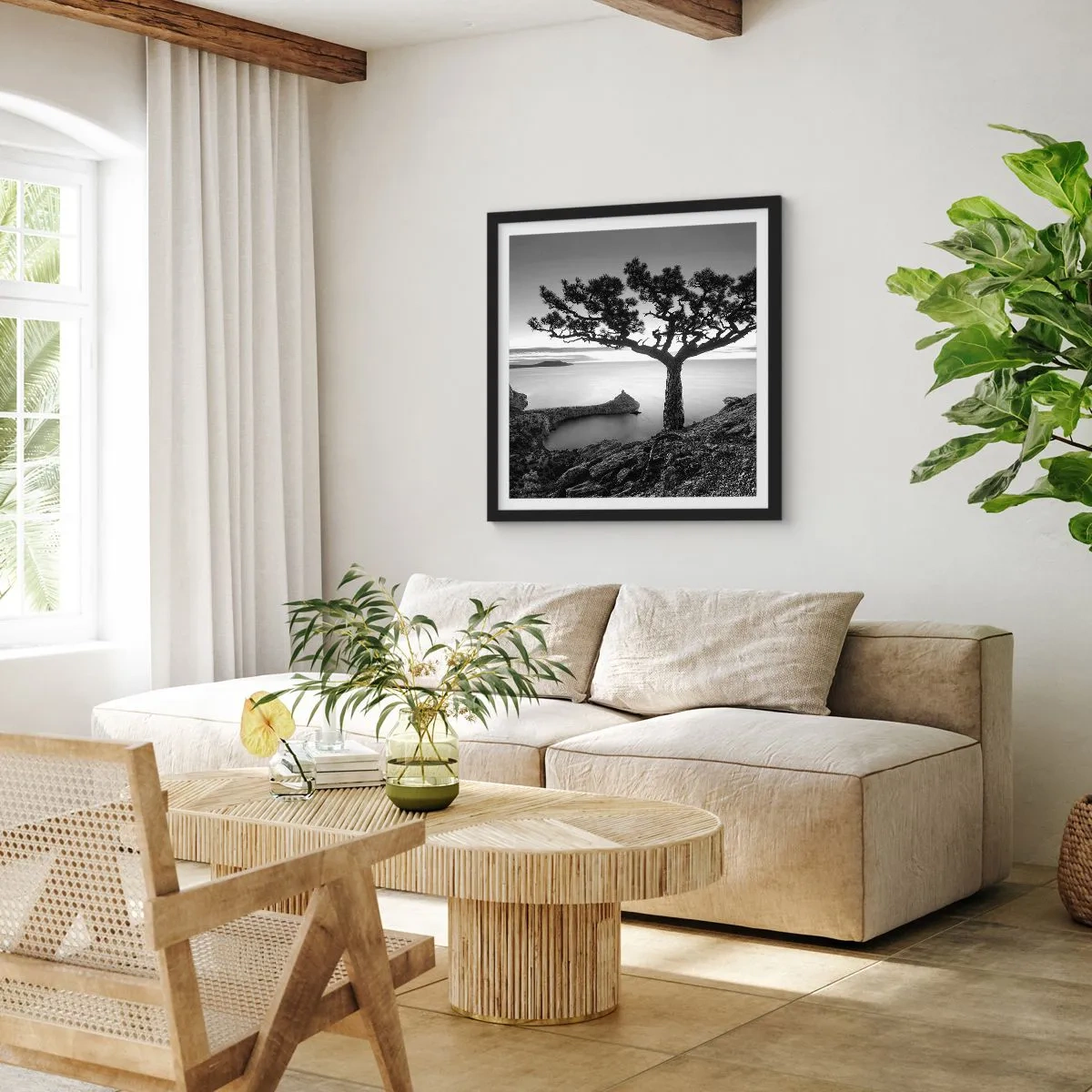 Poster in einem schwarzem Rahmen - Stille bis zum Horizont - 30x30 cm