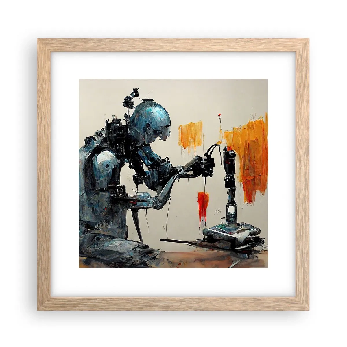 Poster in einem Rahmen aus heller Eiche - Schon morgen… - 30x30 cm