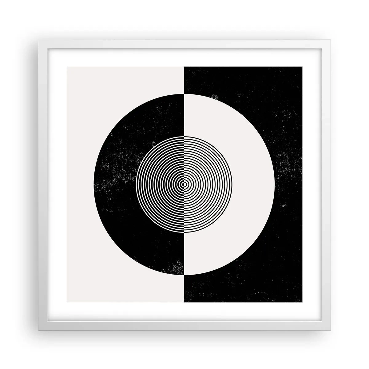 Poster in einem weißen Rahmen - Harmonie in Schwarz und Weiß - 50x50 cm