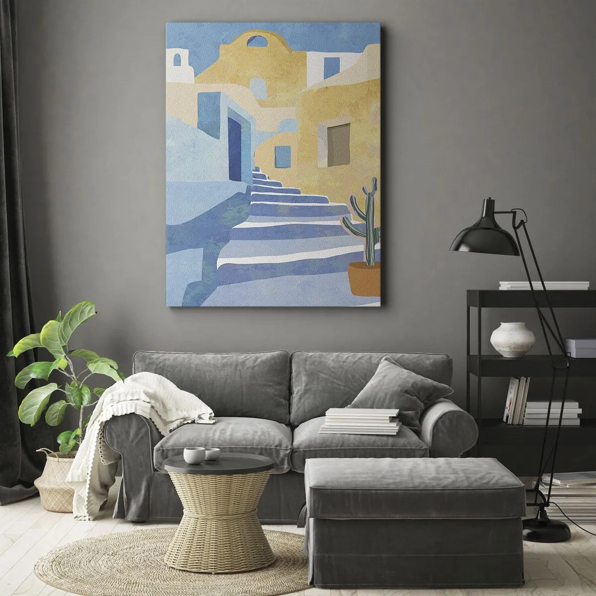 Bild auf Leinwand - Leinwandbild - Ein Tag in einer arabischen Stadt - 55x100 cm