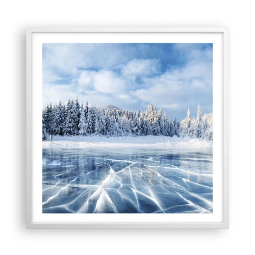 Poster in einem weißen Rahmen - Eine schillernde und kristallklare Aussicht - 60x60 cm