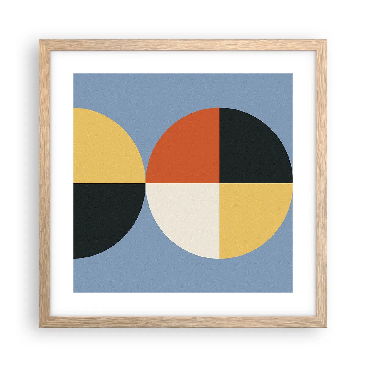 Poster in einem Rahmen aus heller Eiche - Beobachte und zähle - 40x40 cm