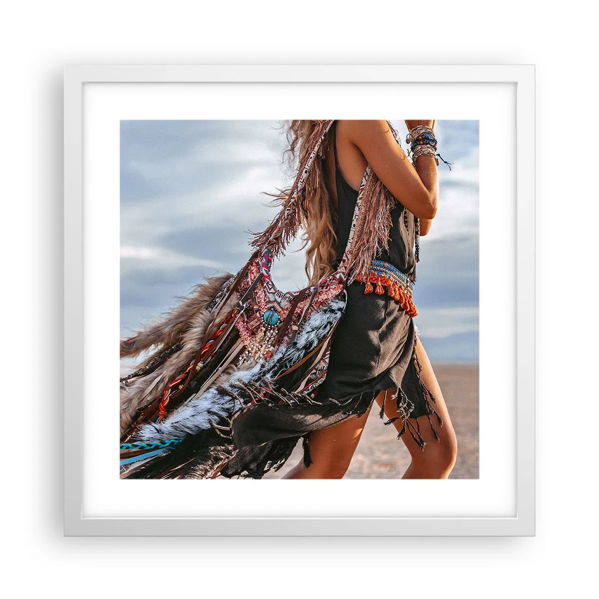 Poster in einem weißen Rahmen - Das Mädchen des Schamanen - 40x40 cm