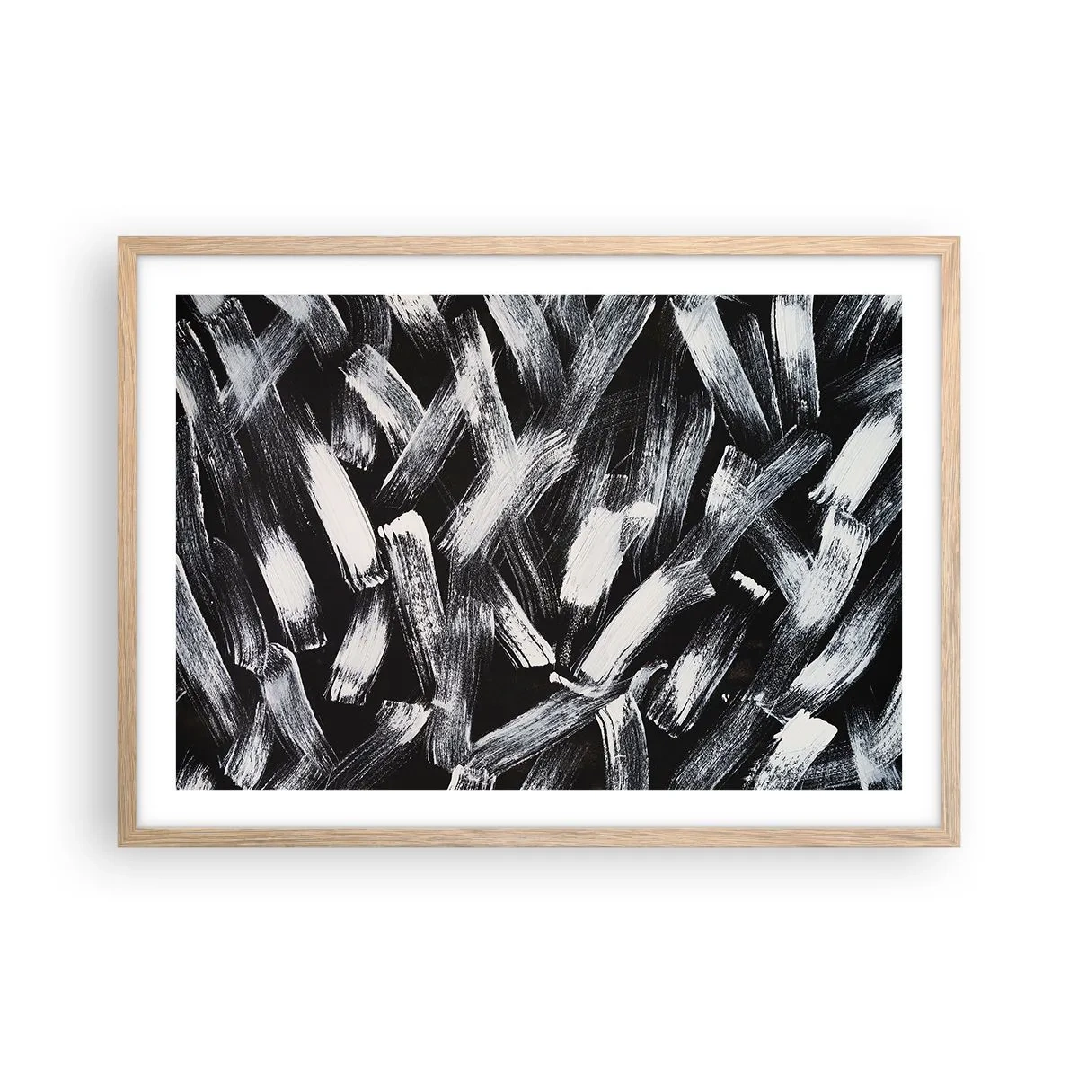 Poster in einem Rahmen aus heller Eiche - Abstraktion im industriellen Geist - 70x50 cm