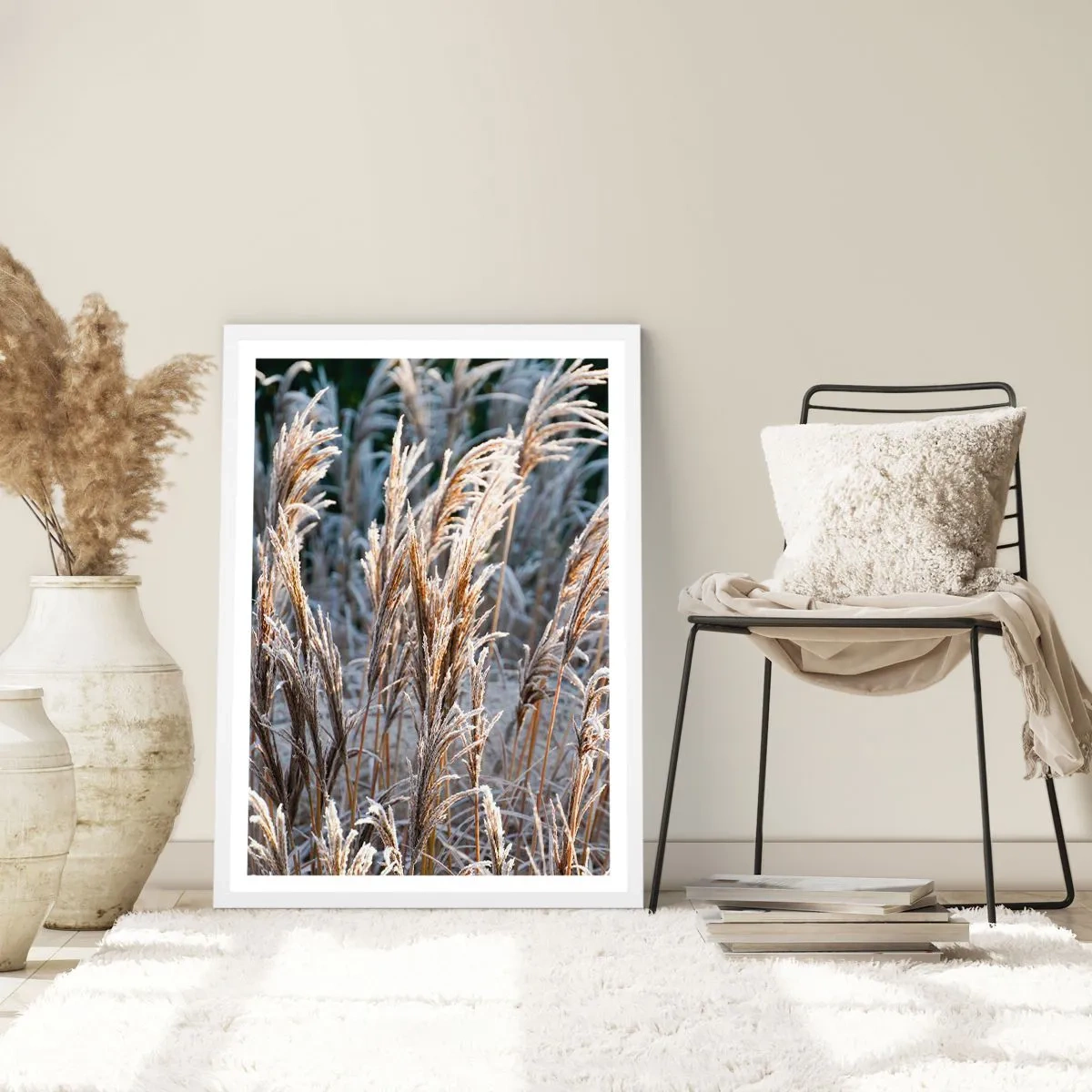 Poster in einem weißen Rahmen - Gekleidet mit Frost - 70x100 cm