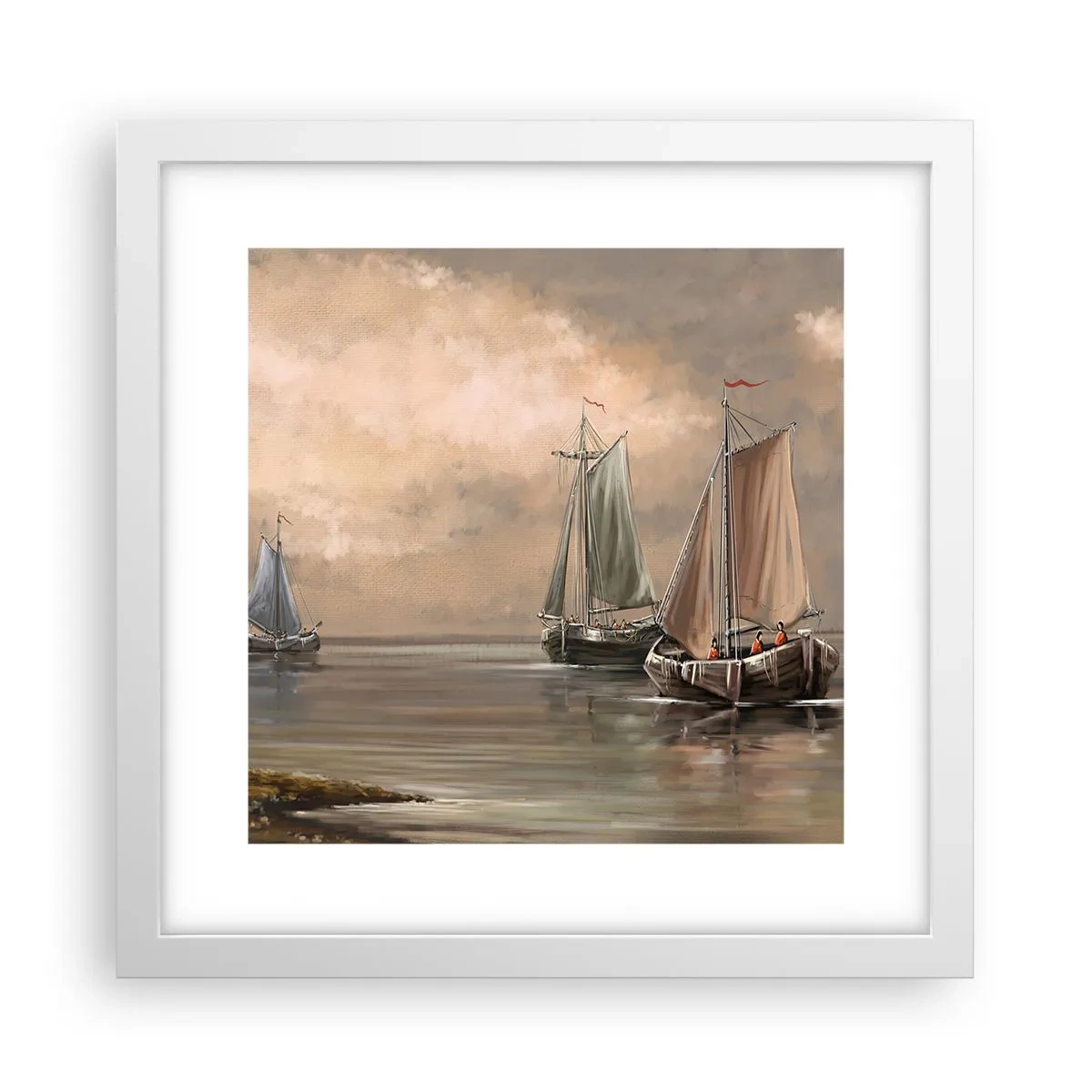 Poster in einem weißen Rahmen - Die Rückkehr der Matrosen - 30x30 cm