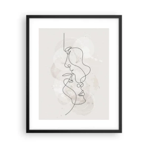 Poster in einem schwarzem Rahmen - Verstrickt in eine Umarmung - 40x50 cm