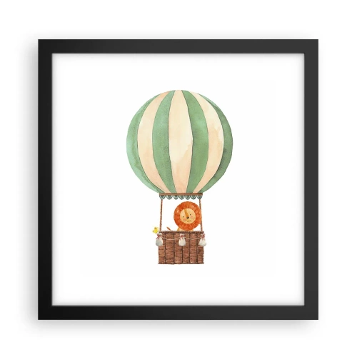 Poster in einem schwarzem Rahmen - Leons Reisen - 30x30 cm