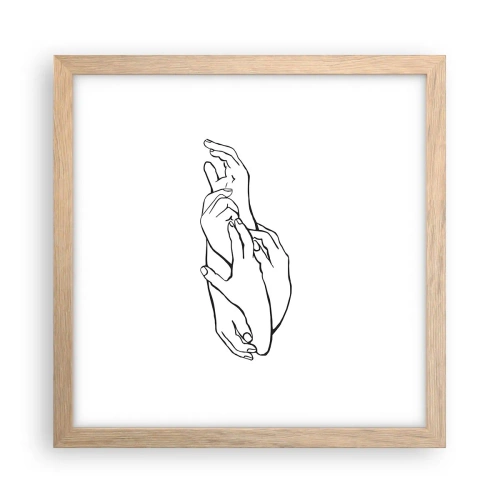Poster in einem Rahmen aus heller Eiche - Gute Geste - 30x30 cm